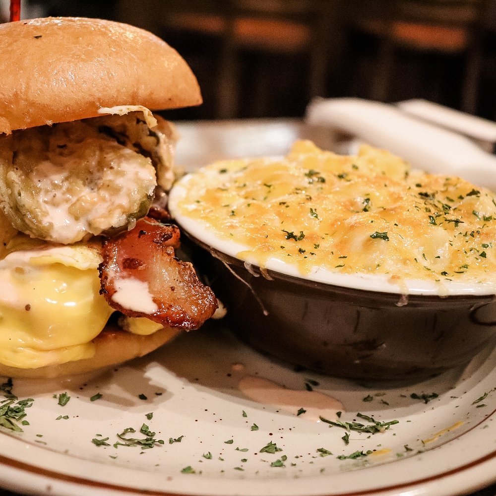 The Porter - a plate with a sandwich and a bowl of macaroni and cheese - Pubs Near Me - Hattiesburg, Mississippi The Porter - a plate with a sandwich and a bowl of macaroni and cheese - Pubs Near Me - Hattiesburg, Mississippi