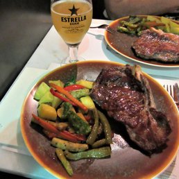 tough steak, veggies and beer tough steak, veggies and beer