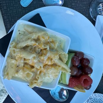 The Golden Eagle Inn Restaurant - Mac and cheese with fruit side - New American Near Me - Beaver Creek, Colorado The Golden Eagle Inn Restaurant - Mac and cheese with fruit side - New American Near Me - Beaver Creek, Colorado