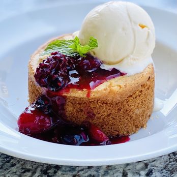Nick's On 2nd - Warm butter cake and vanilla ice cream with berry compote! - New American Near Me - Long Beach, California Nick's On 2nd - Warm butter cake and vanilla ice cream with berry compote! - New American Near Me - Long Beach, California