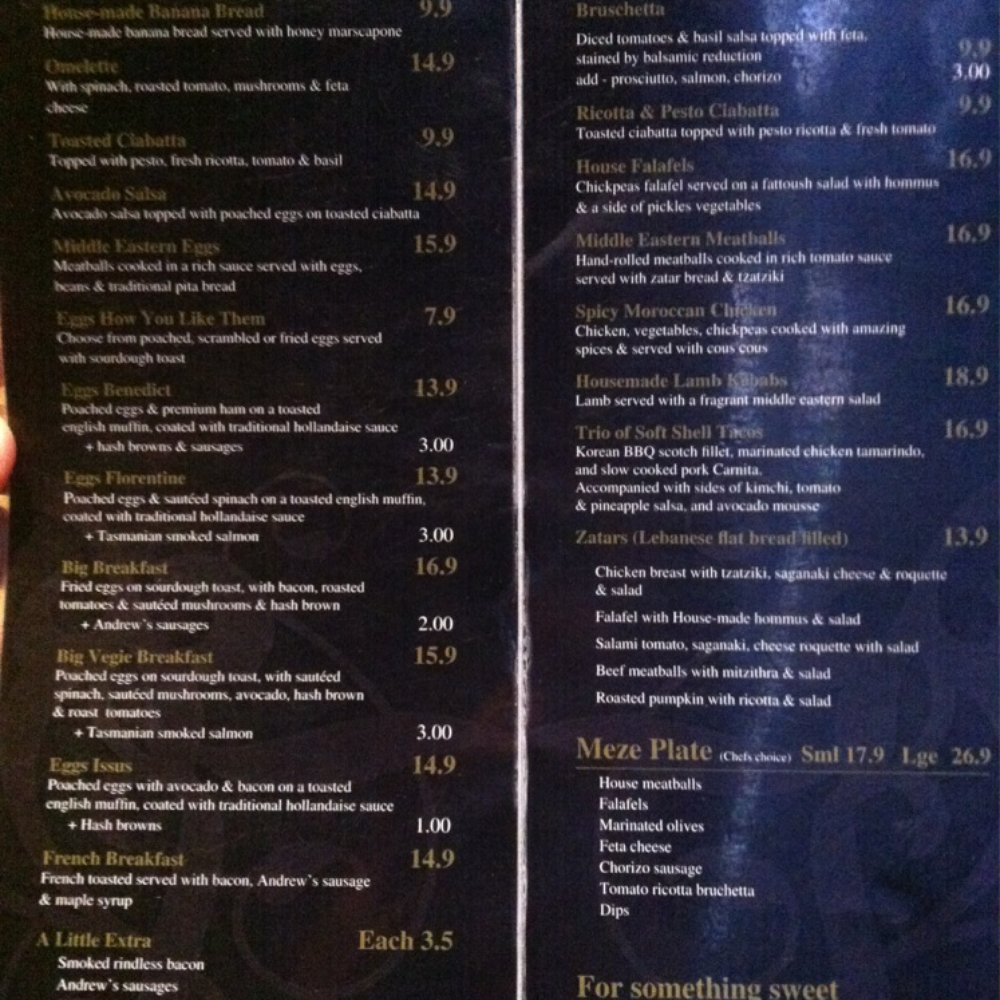 Cafe Issus - Breakfast / lunch menu - Cafes Near Me - Melbourne, VIC Cafe Issus - Breakfast / lunch menu - Cafes Near Me - Melbourne, VIC