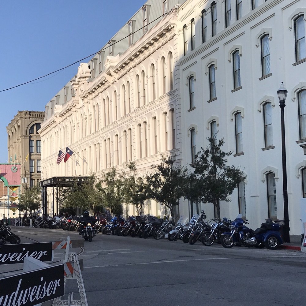Lined up at the Tremont hotel this morning