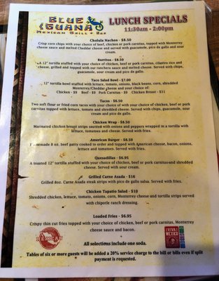 Menu photo 1 Blue Iguana Fajardo, PR