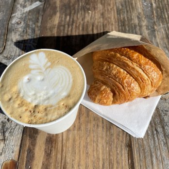 Devout Coffee - Pumpkin spice latte and a butter croissant - Coffee Roasteries Near Me - Fremont, California Devout Coffee - Pumpkin spice latte and a butter croissant - Coffee Roasteries Near Me - Fremont, California