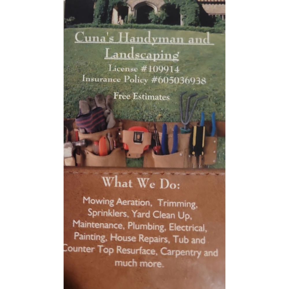 Slide of Cuna’s Handyman and Landscaping