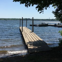 Dock lookout to a cove on Mille Lacs Lake.