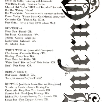 Inferno Lounge - Menu - Cocktail Bars Near Me - Astoria, Oregon