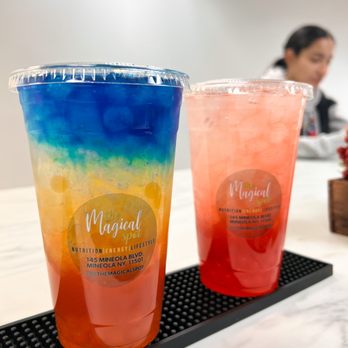 The Magical Spot - two drinks on a tray - Juice Bars & Smoothies Near Me - Mineola, New York The Magical Spot - two drinks on a tray - Juice Bars & Smoothies Near Me - Mineola, New York