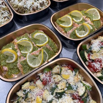 Dunn in the Kitchen - Lemon-Pesto Salmon with Roasted Squash + Tomatoes (Gluten-free) - Personal Chefs Near Me - Georgetown, Kentucky