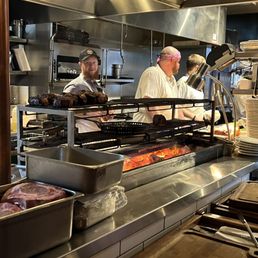 two men working in a commercial kitchen
