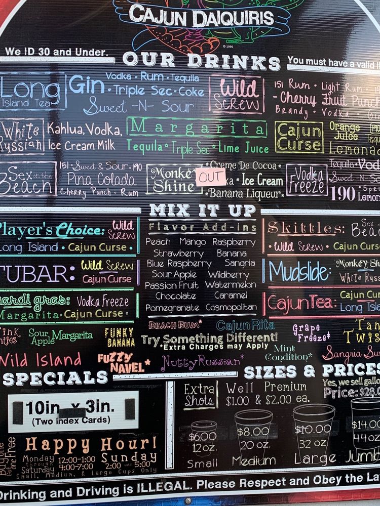 CAJUN DAIQUIRIS Updated July 2024 28 Photos & 27 Reviews 3306
