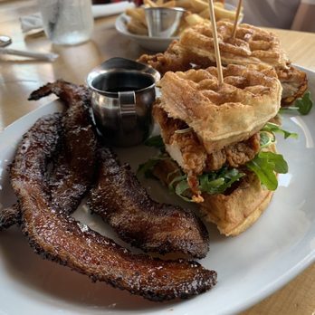 Parkside Restaurant - Chicken and waffle sandwich with bacon - American Near Me - Raleigh, North Carolina Parkside Restaurant - Chicken and waffle sandwich with bacon - American Near Me - Raleigh, North Carolina