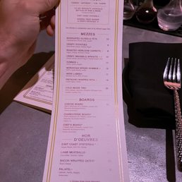 Happy hour and food menu