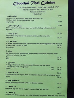 Menu photo 7 Choochai Lubbock, TX