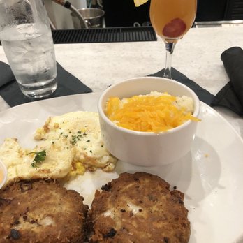 Double Nickel - Salmon croquettes,eggs, grits  1738 lemon drop - Breakfast & Brunch Near Me - Cleveland, Ohio