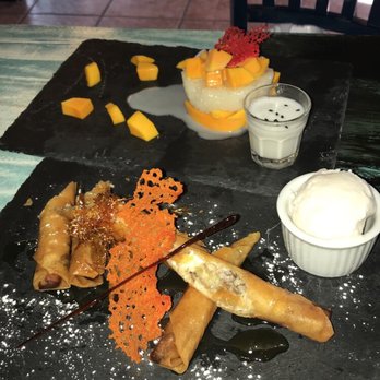 9 Thai kitchen - Fried banana with ice cream and mango with sticky rice and coconut sauce - Thai Near Me - Las Vegas, Nevada