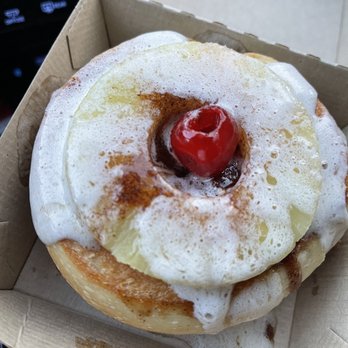 Cinnaholic - Pineapple Upside Down roll (seasonal flavor) - Bakeries Near Me - Carmel, Indiana Cinnaholic - Pineapple Upside Down roll (seasonal flavor) - Bakeries Near Me - Carmel, Indiana