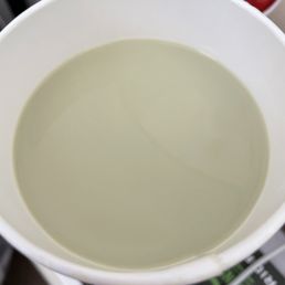 Matcha latte, mostly milk and no foam