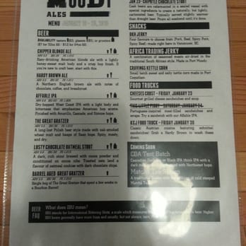 Moody Ales - The weekly-changing menu - Breweries Near Me - Port Moody, British Columbia