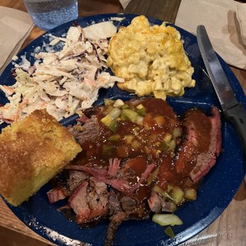 Dinosaur Bar-B-Que - I got the brisket plate with Mac and cheese, cold slaw. - Barbeque Near Me - Syracuse, New York Dinosaur Bar-B-Que - I got the brisket plate with Mac and cheese, cold slaw. - Barbeque Near Me - Syracuse, New York