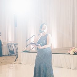 Kate Leung Event Services - Forgot to upload! Here's Kate busting out in song as our guests were entering and finding their seats.