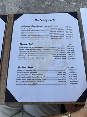 Menu photo 2 The Crazy Cork Wine Bar Oviedo, FL Menu photo 2 The Crazy Cork Wine Bar Oviedo, FL