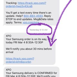 8:10 text for 8:30 arrival