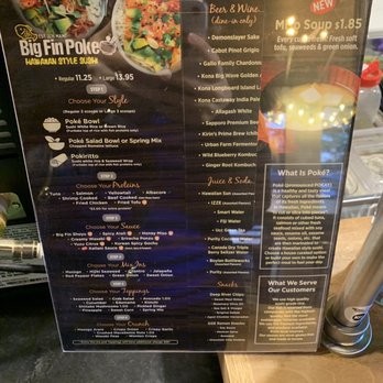 Big Fin Poké - Menu - Sushi Bars Near Me - South Portland, Maine Big Fin Poké - Menu - Sushi Bars Near Me - South Portland, Maine