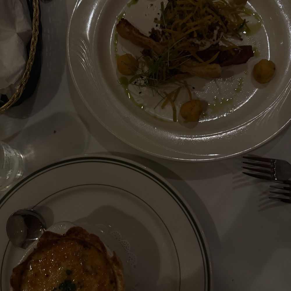 French onion soup and burrata