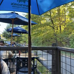 Mikro Depot - Eating outside next to the Farmington canal trail for walking and biking