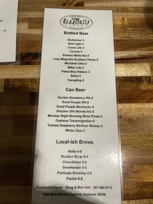 Menu photo 6 Dragonfly Tavern Daphne, AL