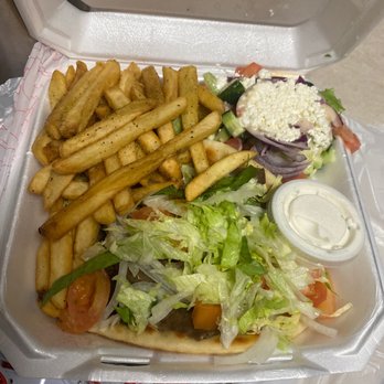 Greek Cafe - Gyro plate with fries - Greek Near Me - Keller, Texas Greek Cafe - Gyro plate with fries - Greek Near Me - Keller, Texas