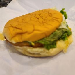 Wilted lettuce, dry patty, and a smashed up bun. Simply awful. Especially for the price!