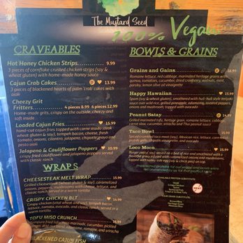 The Mustard Seed - Menu as of 02.22.24 - Vegan Near Me - Cerritos, California The Mustard Seed - Menu as of 02.22.24 - Vegan Near Me - Cerritos, California