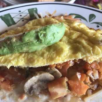Maria's Restaurant - The inside of my vegetarian omelette after eating 1/2 of it - Mexican Near Me - Simi Valley, California