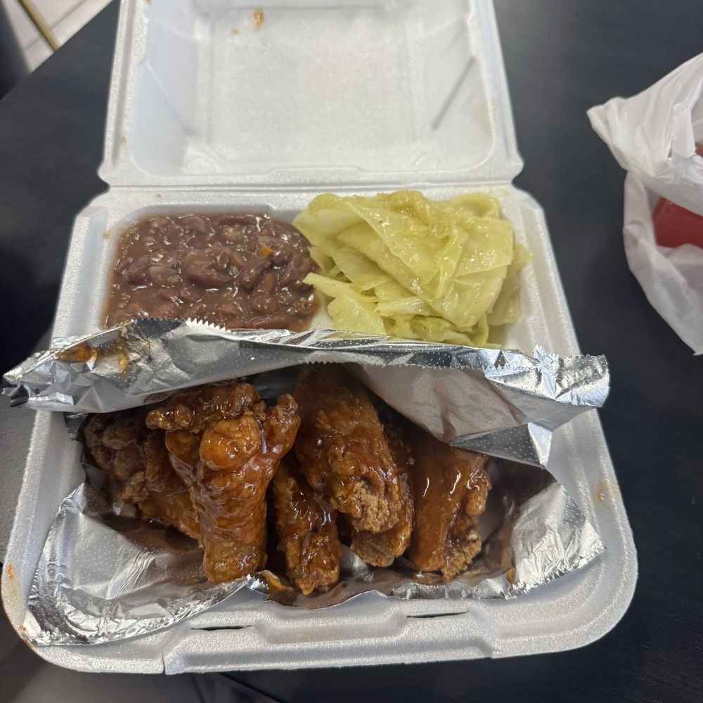 Cassy's Kitchen - Six piece combo with red beans and cabbage - Seafood Near Me - Houston, Texas Cassy's Kitchen - Six piece combo with red beans and cabbage - Seafood Near Me - Houston, Texas