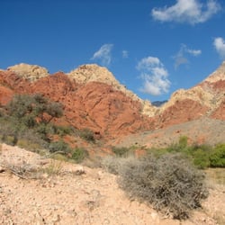 Gateway Canyon - Some of the vivid red sandstone heading to the saddle.