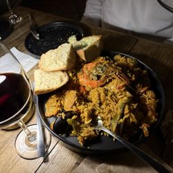 El Olivo Gastrobar - Paella with bread and butter - very good and welcome reprieve from Mexican food for 1 meal!