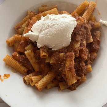 Cafe Al Dente - Rigatoni Bolognese, meatball and sausage tomato sauce - Italian Near Me - Oyster Bay, New York Cafe Al Dente - Rigatoni Bolognese, meatball and sausage tomato sauce - Italian Near Me - Oyster Bay, New York