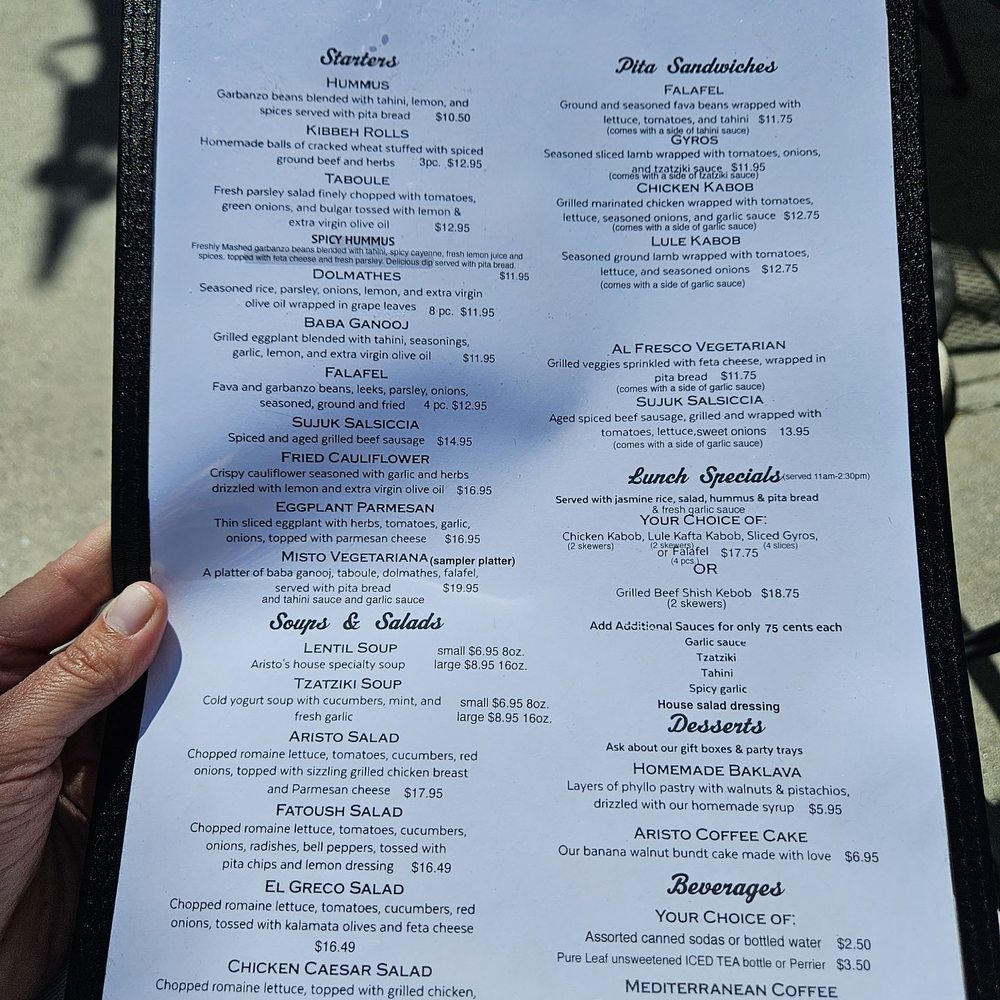 Aristo Cafe - Mediterranean Near Me - Torrance, California