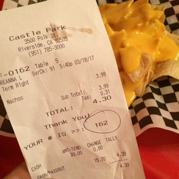 Castle Park - 27 minutes for nachos..... after waiting in line for 30 mins. - Amusement Parks Near Me - Riverside, California