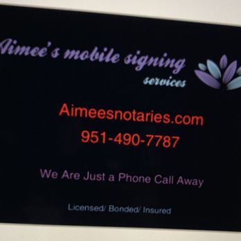 Aimee's Mobile Signing Services - We Are Just a Phone Call Away. - Notaries Near Me Aimee's Mobile Signing Services - We Are Just a Phone Call Away. - Notaries Near Me