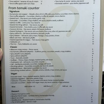 Sora - menu - Sushi Bars Near Me - Los Angeles, California Sora - menu - Sushi Bars Near Me - Los Angeles, California