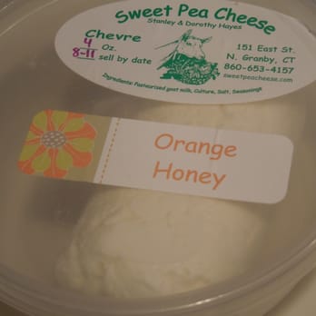 Sweet Pea Cheese Farm - We picked up this Orange Honey goat cheese at the Avon Farmer's Market - Farmers Market Near Me - North Granby, Connecticut Sweet Pea Cheese Farm - We picked up this Orange Honey goat cheese at the Avon Farmer's Market - Farmers Market Near Me - North Granby, Connecticut
