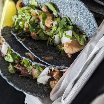 Blue Corn Tacos - Two of the hubby's tacos - Mexican Near Me - Longmont, Colorado