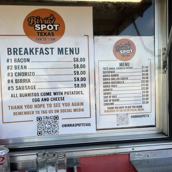 Birria Spot Texas - Menu - Food Trucks Near Me - Waxahachie, Texas
