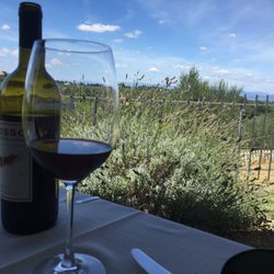 Antica Calcinaia - Comida en la terraza con vistas