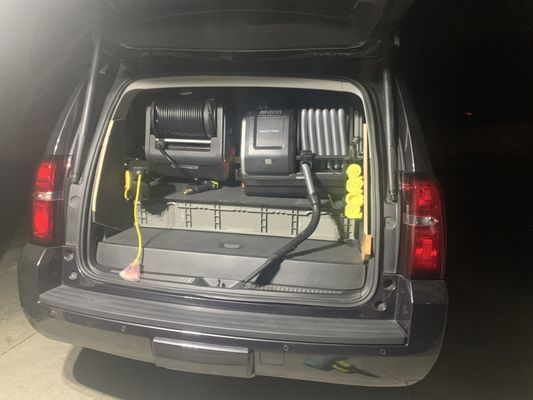 Mobile set up - My mobile set up consists of a power washer, wet and dry vacuum, and 50 gallon tank in the truck of a 2015 Chevy Tahoe. Mobile set up - My mobile set up consists of a power washer, wet and dry vacuum, and 50 gallon tank in the truck of a 2015 Chevy Tahoe.