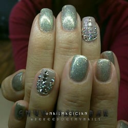 Envy Nail Bar - Gel polish with Swarovski Crystal feature nails.