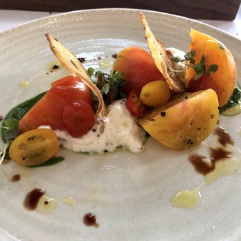 Spago - Heirloom tomato and Burrata salad - New American Near Me - Las Vegas, Nevada Spago - Heirloom tomato and Burrata salad - New American Near Me - Las Vegas, Nevada